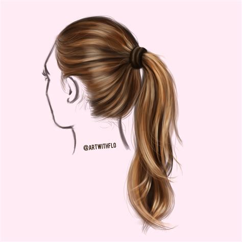 how to draw a ponytail